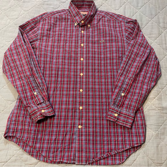 Vineyard Vines Classic Plaid Button-Down Shirt Men’s Size Medium - Picture 1 of 3
